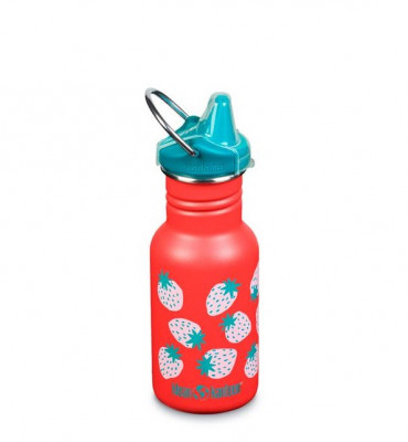 Dětská nerezová lahev Klean Kanteen Kid Classic Narrow w/Sippy Cap - strawberries 355 ml