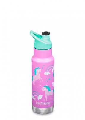 Dětská nerezová termolahev Klean Kanteen Narrow w/Kid Sport Cap - unicorns 355 ml