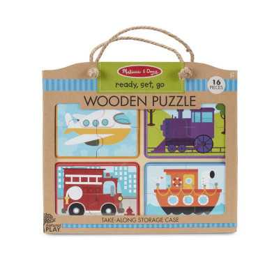 Melissa & Doug - Cestovní puzzle - dopravní prostředky - 16 ks