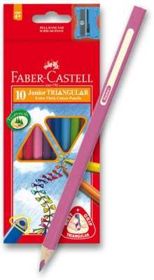 Pastelky Faber-Castel Junior Triangular - 10 barev + ořezávátko