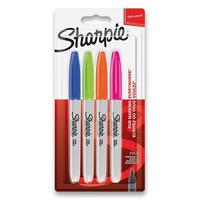 Permanentní popisovač Sharpie Fine sada 4 ks - doplňkové barvy