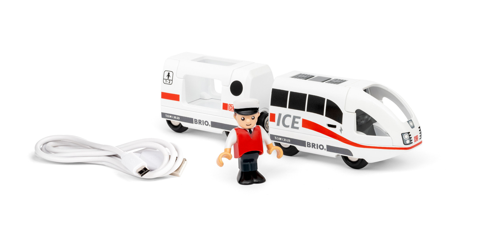 Brio - InterCity Express - vlaková souprava s dobíjecí bateriií pře USB kabel